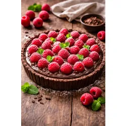 Tarta czekoladowa z malinami