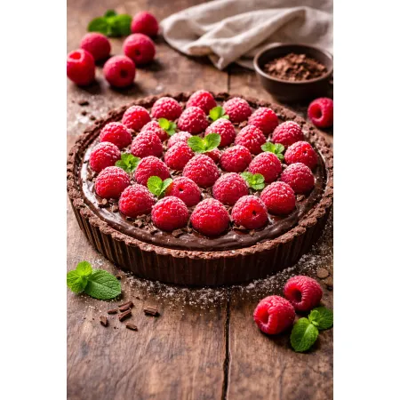 Tarta czekoladowa z malinami